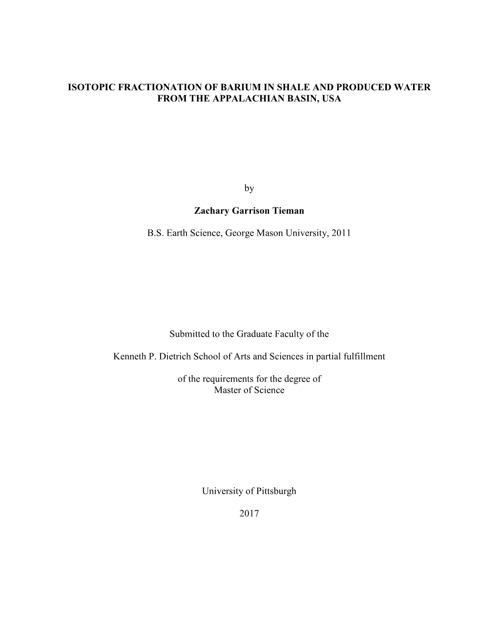 Isotopic Fractionation of Barium in Shale and Produced Water from the Appalachian Basin, Usa