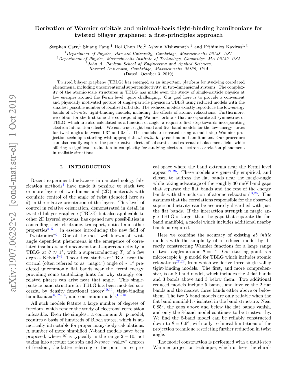 Arxiv:1907.06282V2 [Cond-Mat.Str-El] 1 Oct 2019