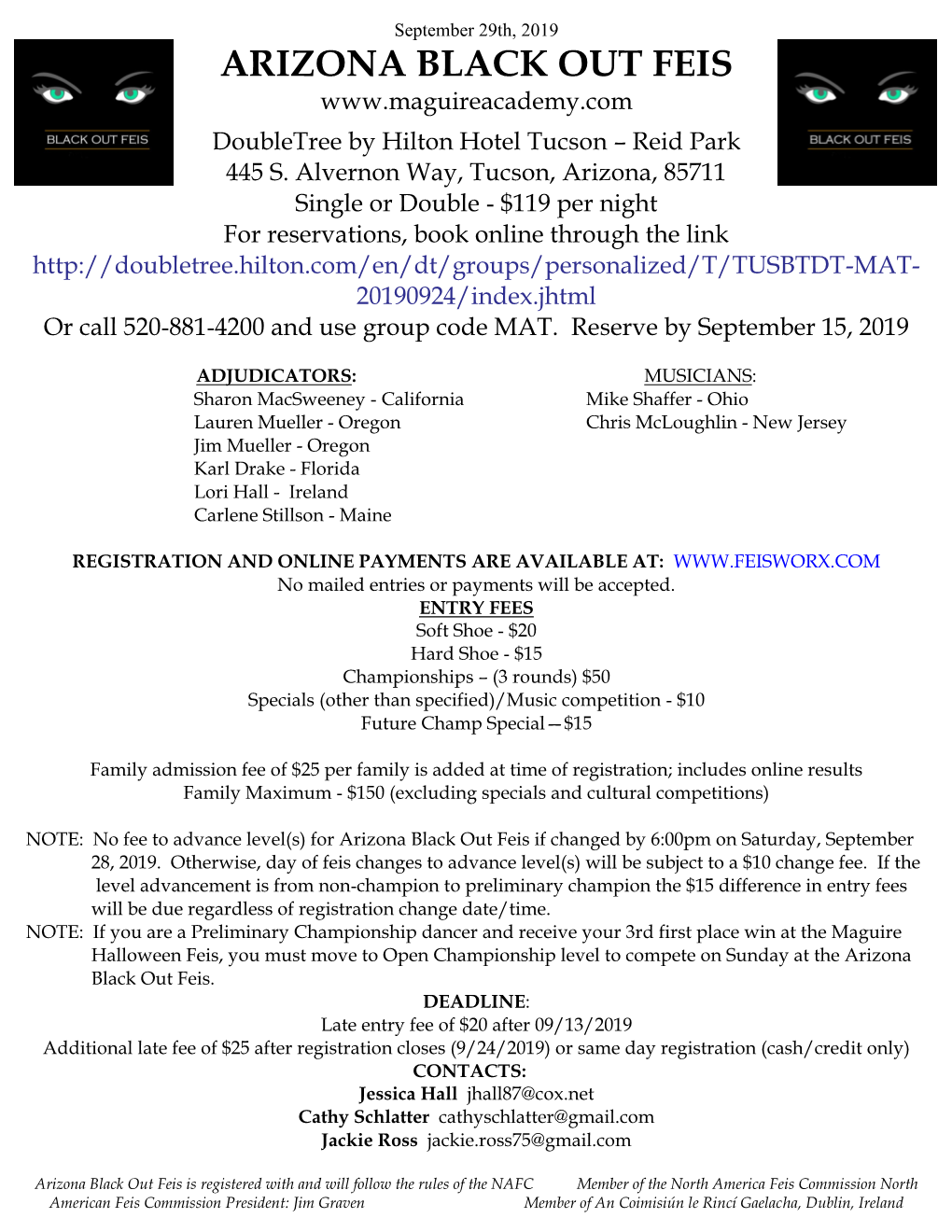 ARIZONA BLACK out FEIS Doubletree by Hilton Hotel Tucson – Reid Park 445 S