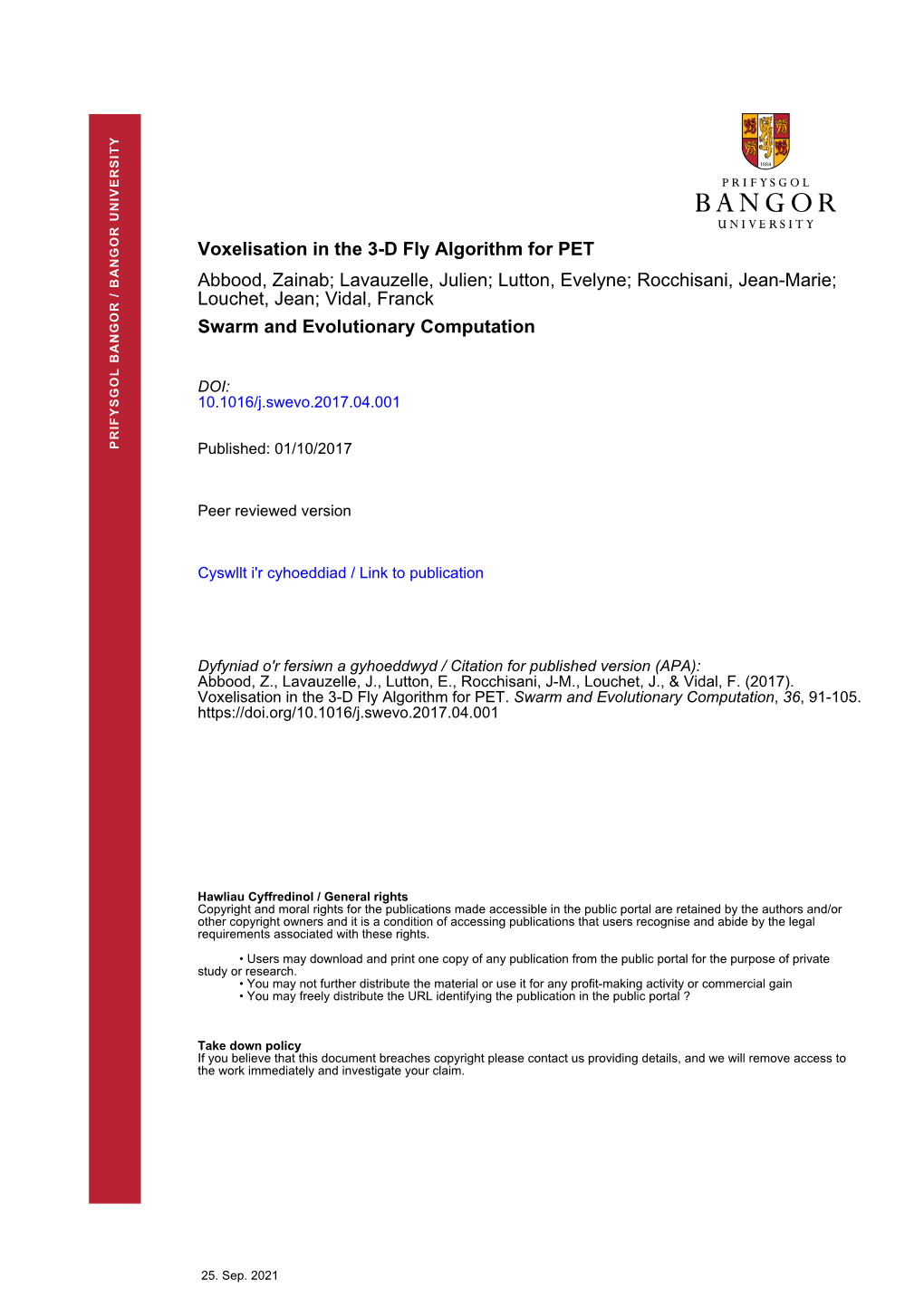 Voxelisation in the 3-D Fly Algorithm for PET