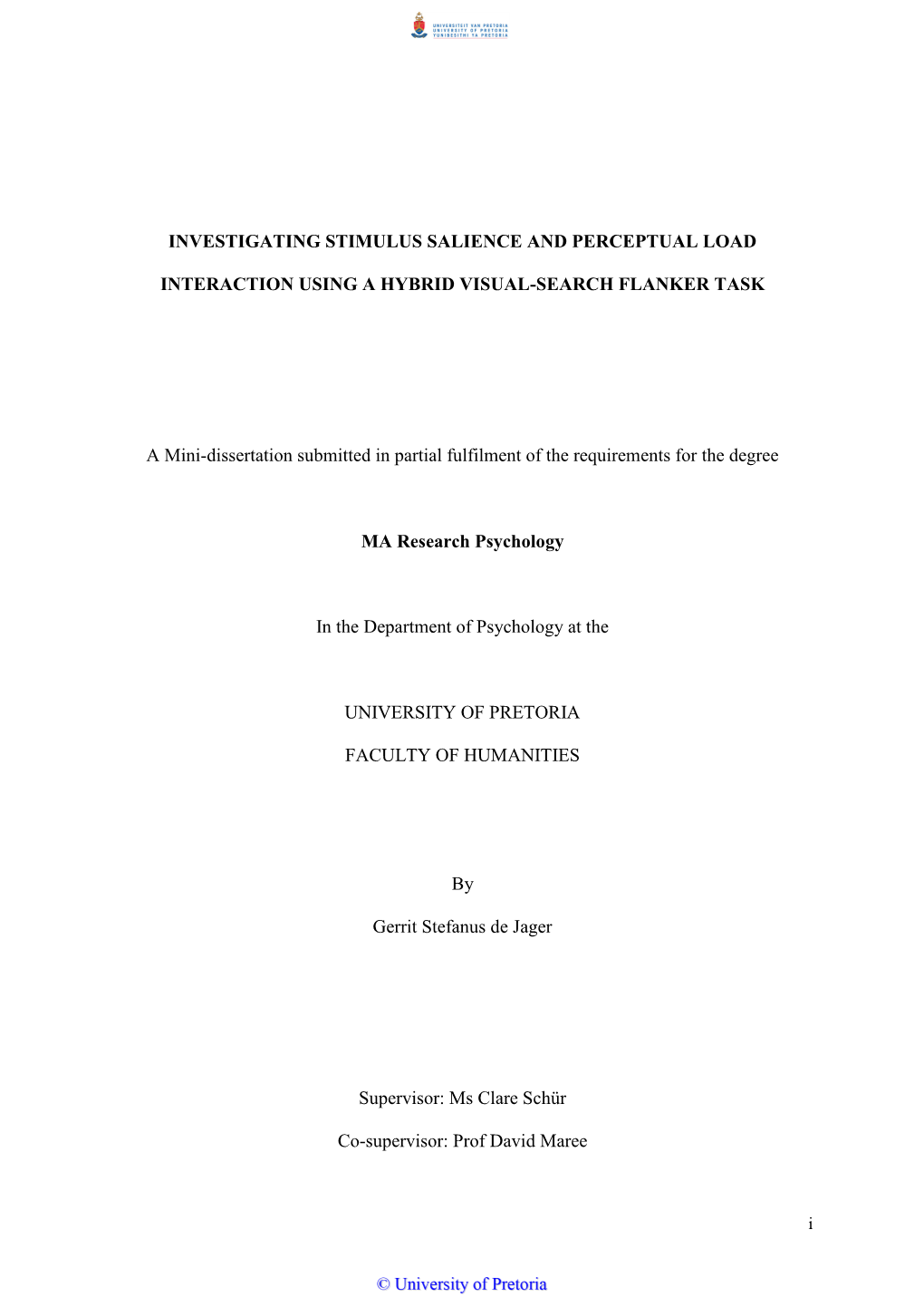 Investigating Stimulus Salience and Perceptual Load