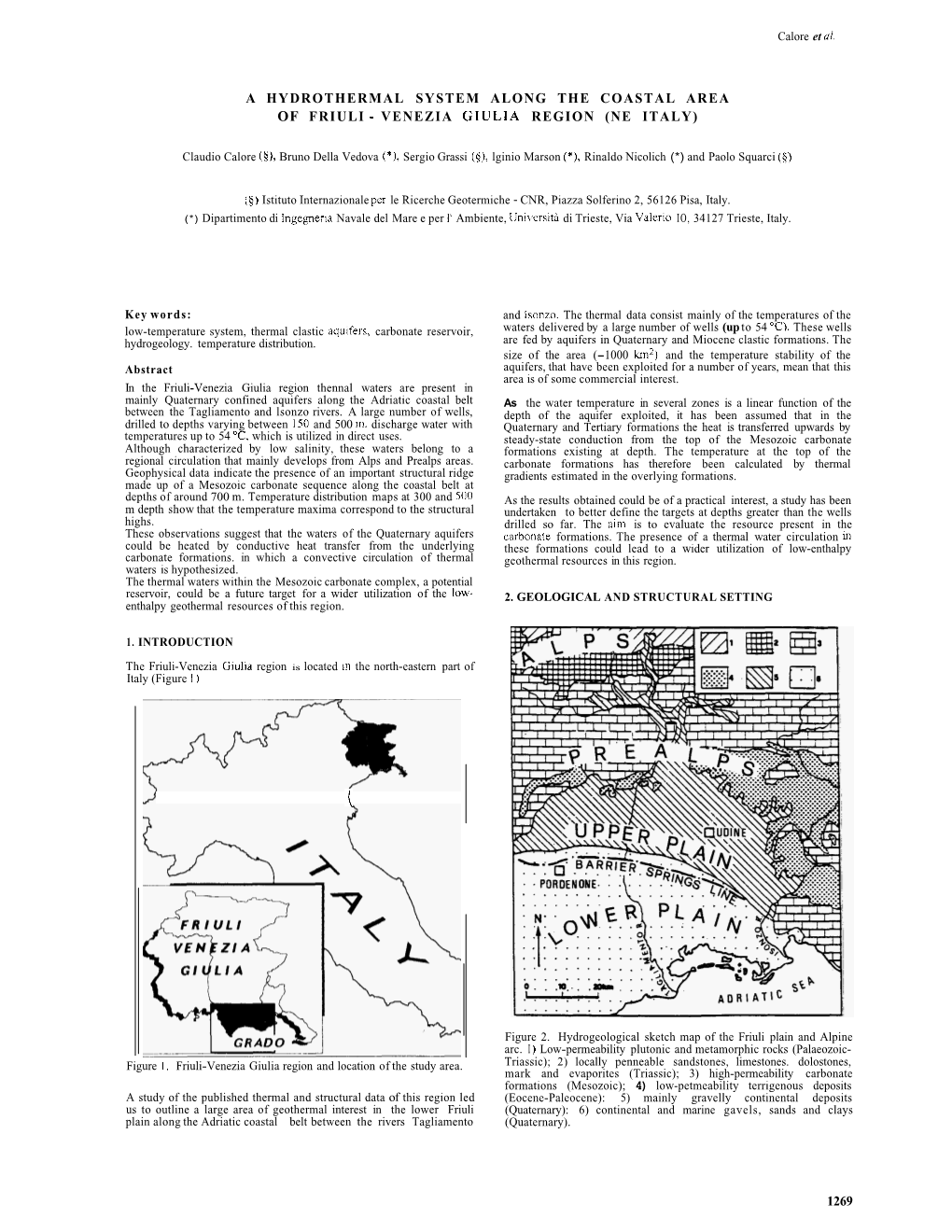 A Hydrothermal System Along the Coastal Area of Friuli Venezia Region (Ne Italy)