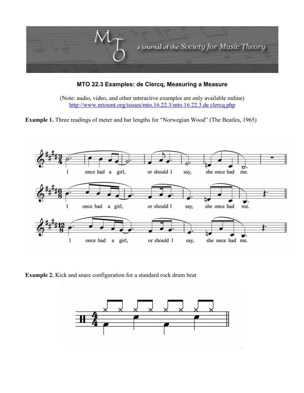 MTO 22.3 Examples: De Clercq, Measuring a Measure