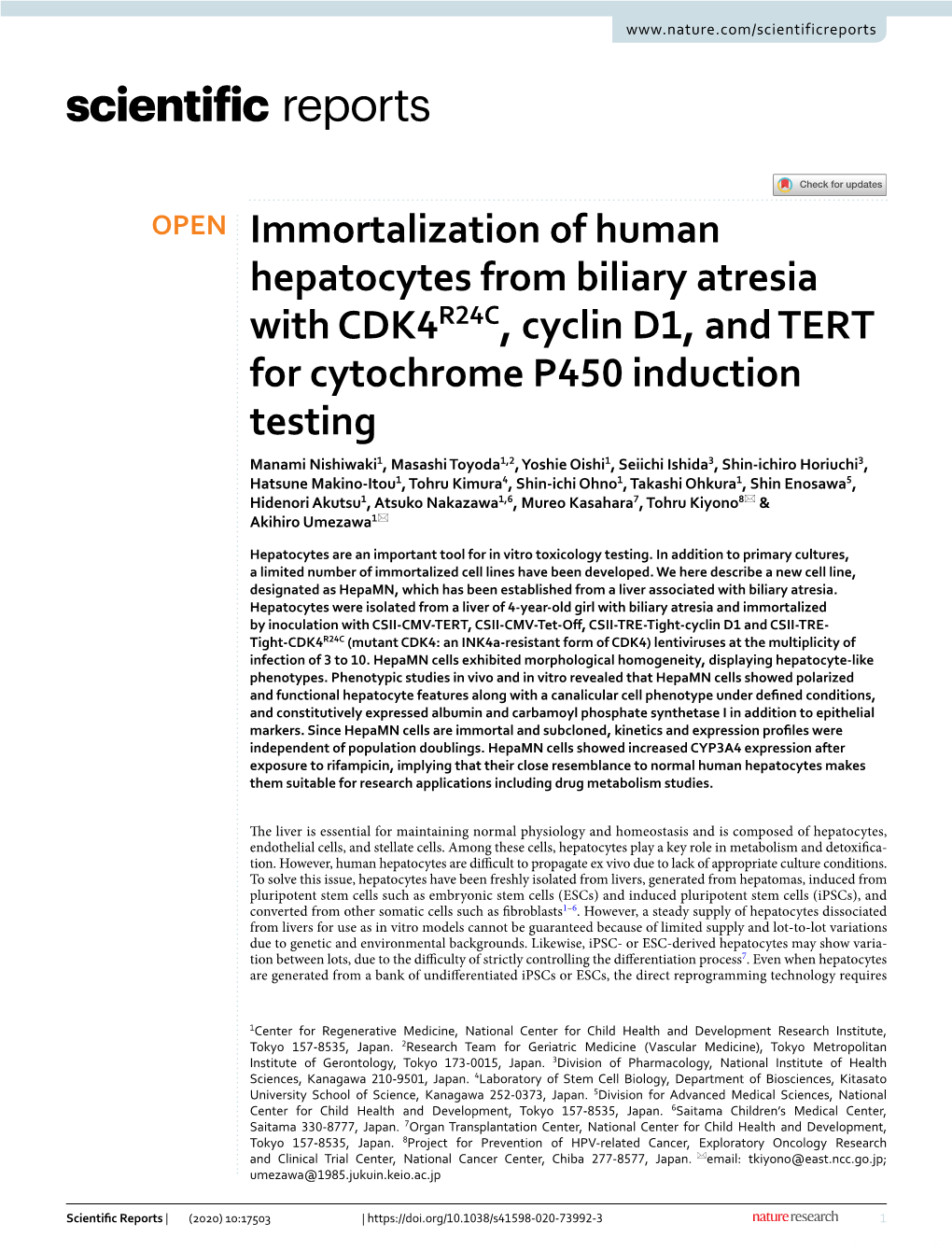 Immortalization of Human Hepatocytes from Biliary Atresia with CDK4R24C