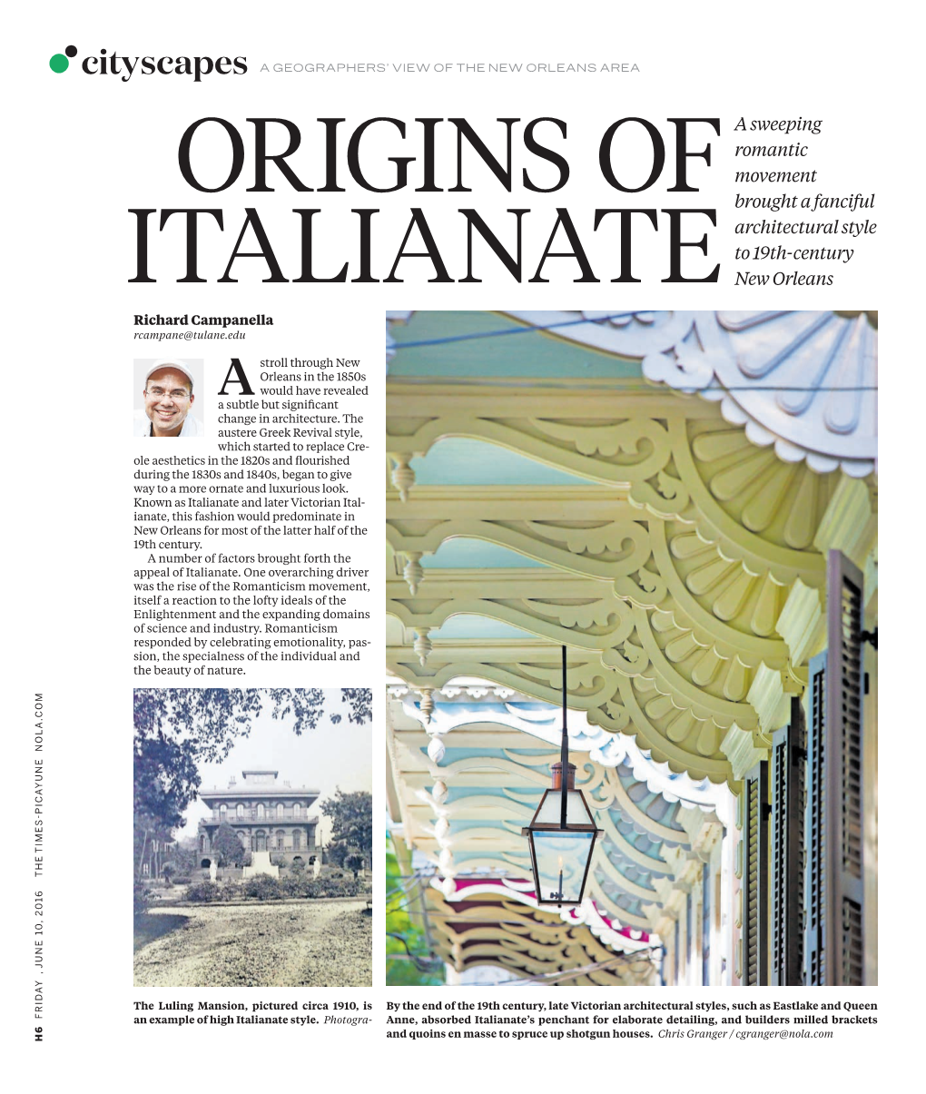 Origins of Italianate Architecture