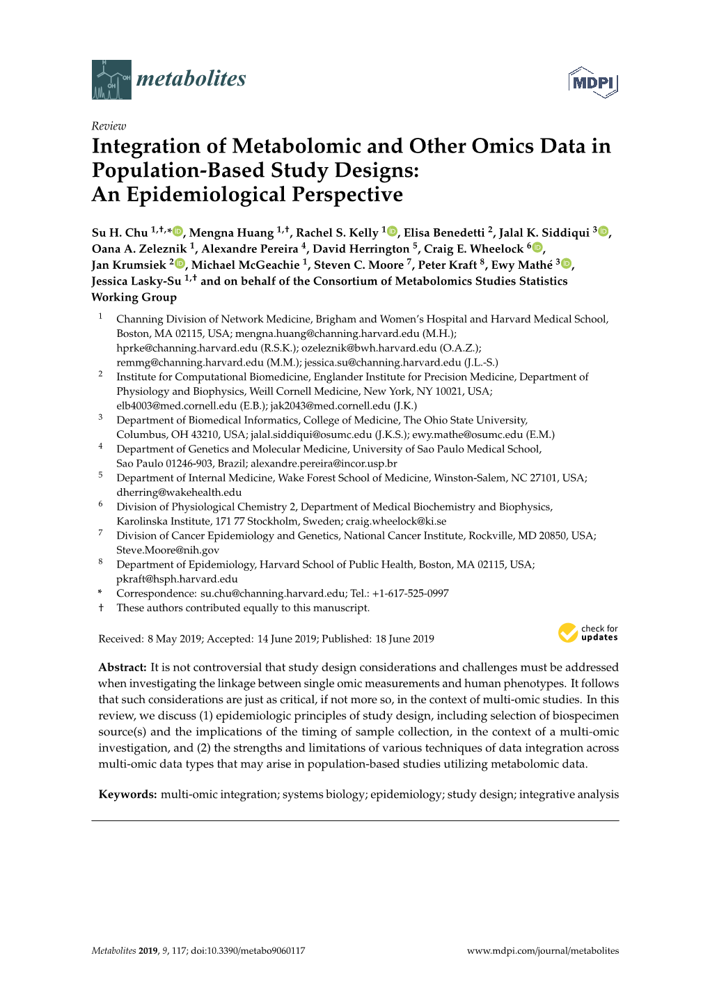 Integration of Metabolomic and Other Omics Data in Population-Based Study Designs: an Epidemiological Perspective