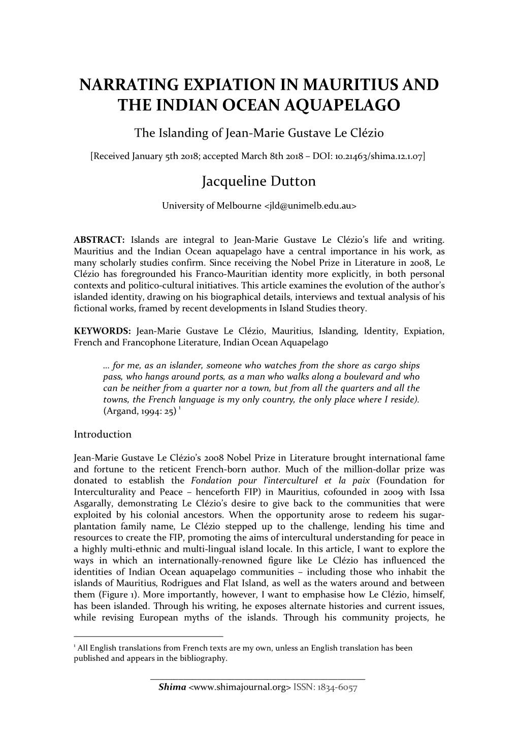 The Islanding of Jean-Marie Gustave Le Clézio