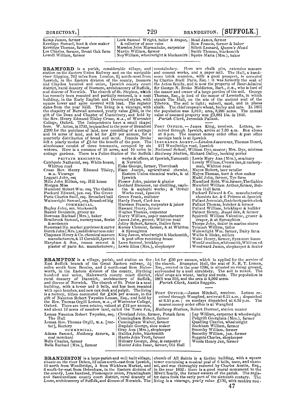 Directory.] Brandeston. [Suffolk.]