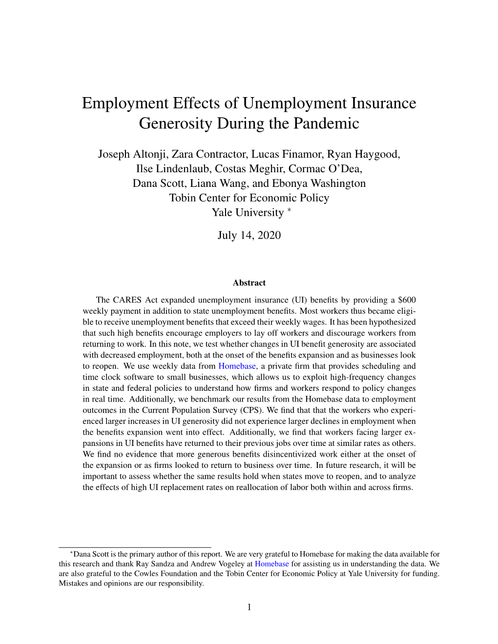 Employment Effects of Unemployment Insurance Generosity During the Pandemic