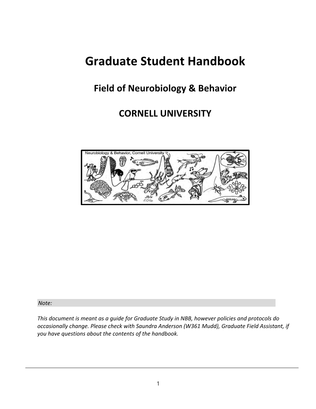 Graduate Student Handbook