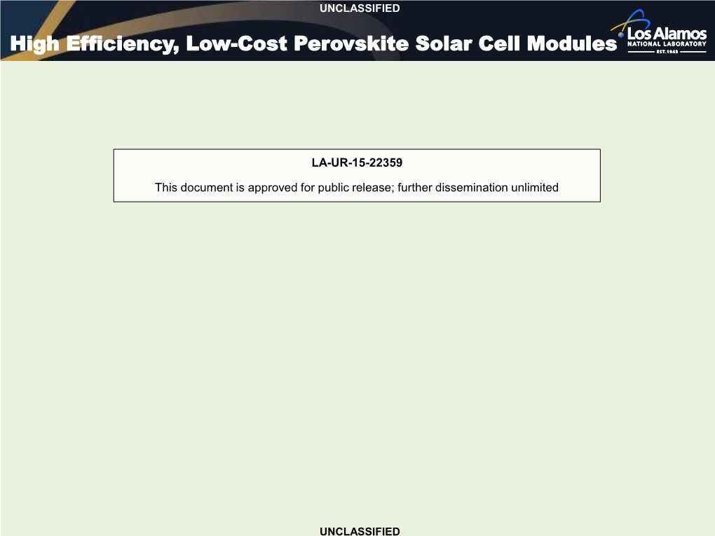 High Efficiency Low-Cost Perovskite Solar Cell Modules