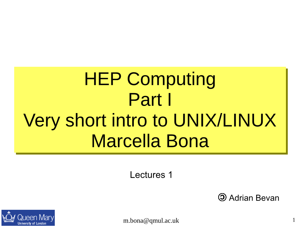 An Introduction to HEP Computing