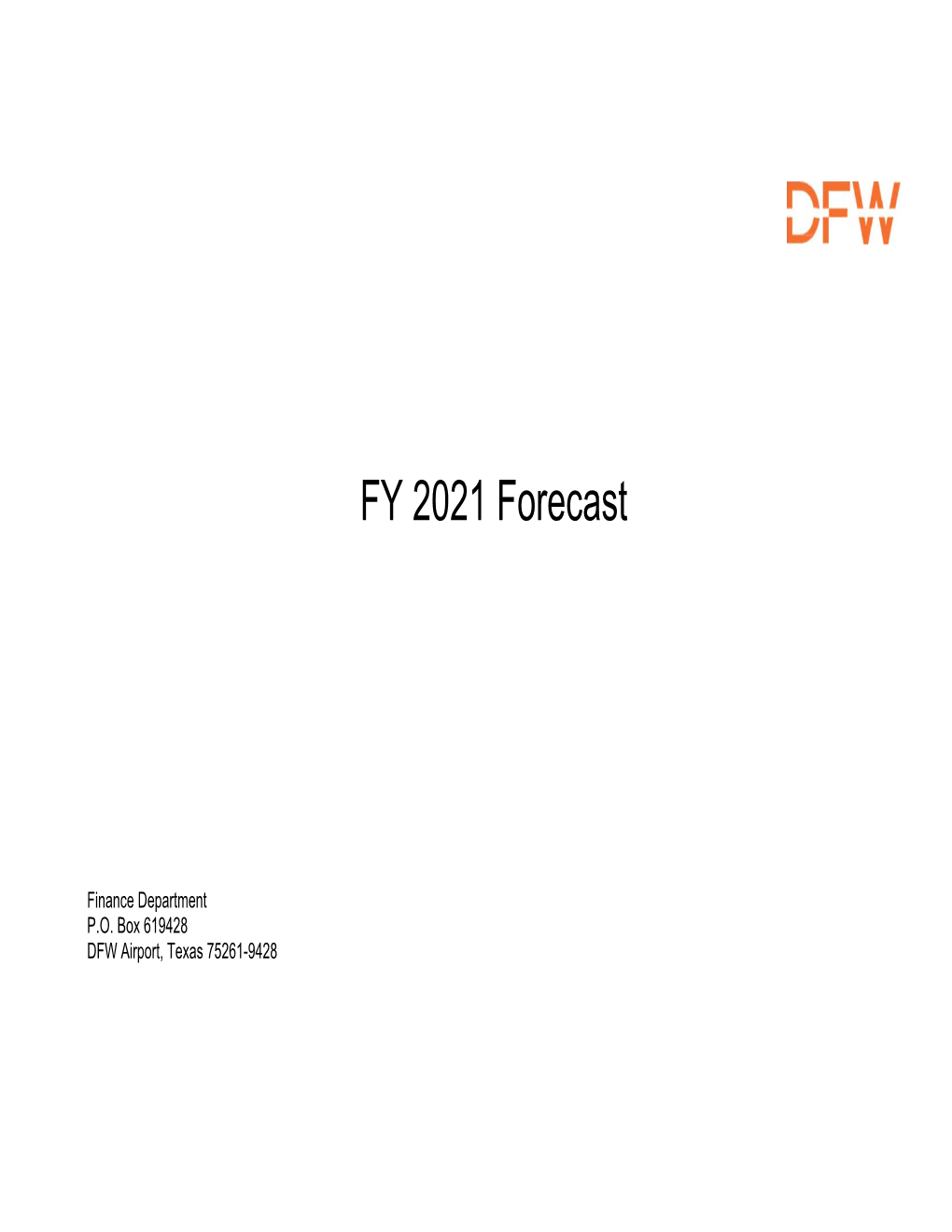 FY 2021 Forecast