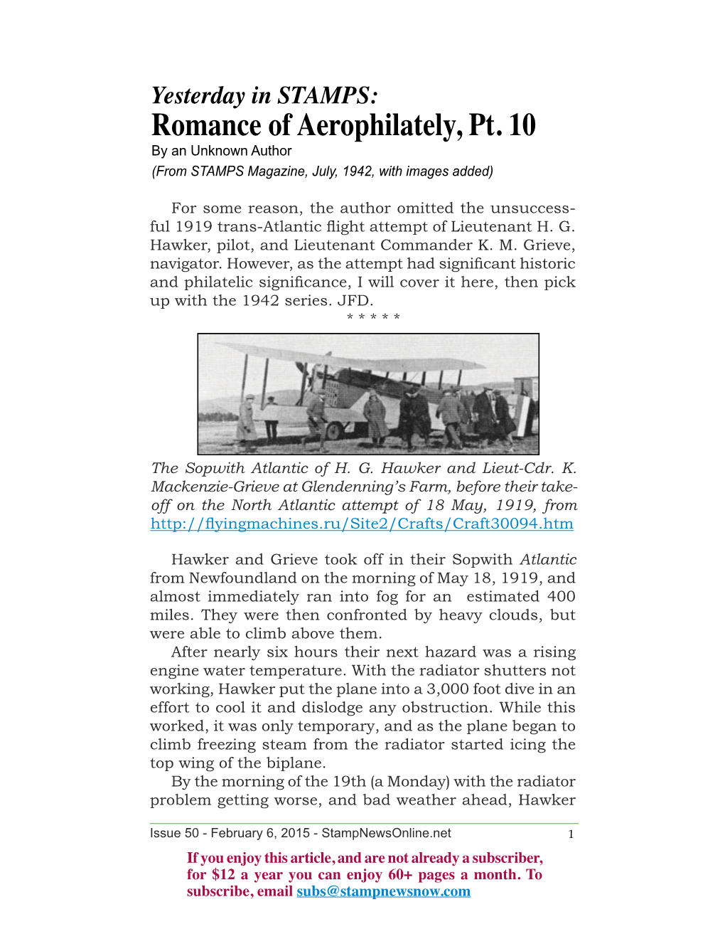 Romance of Aerophilately, Pt. 10 by an Unknown Author (From STAMPS Magazine, July, 1942, with Images Added)