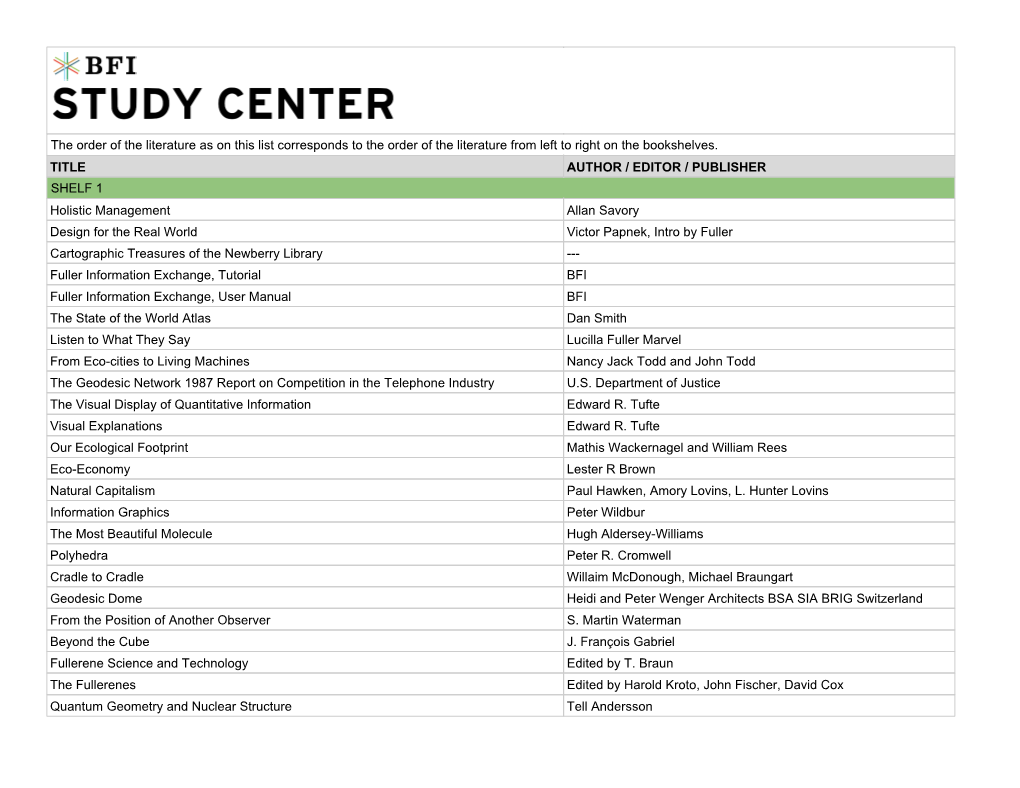 Complete List of Literature