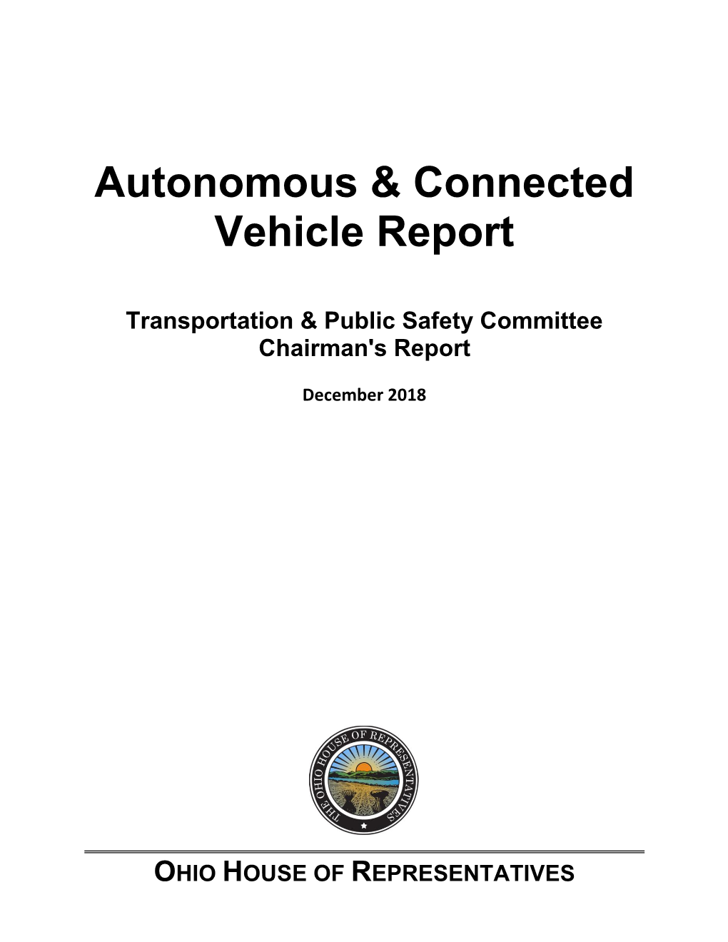 Autonomous & Connected Vehicle Report