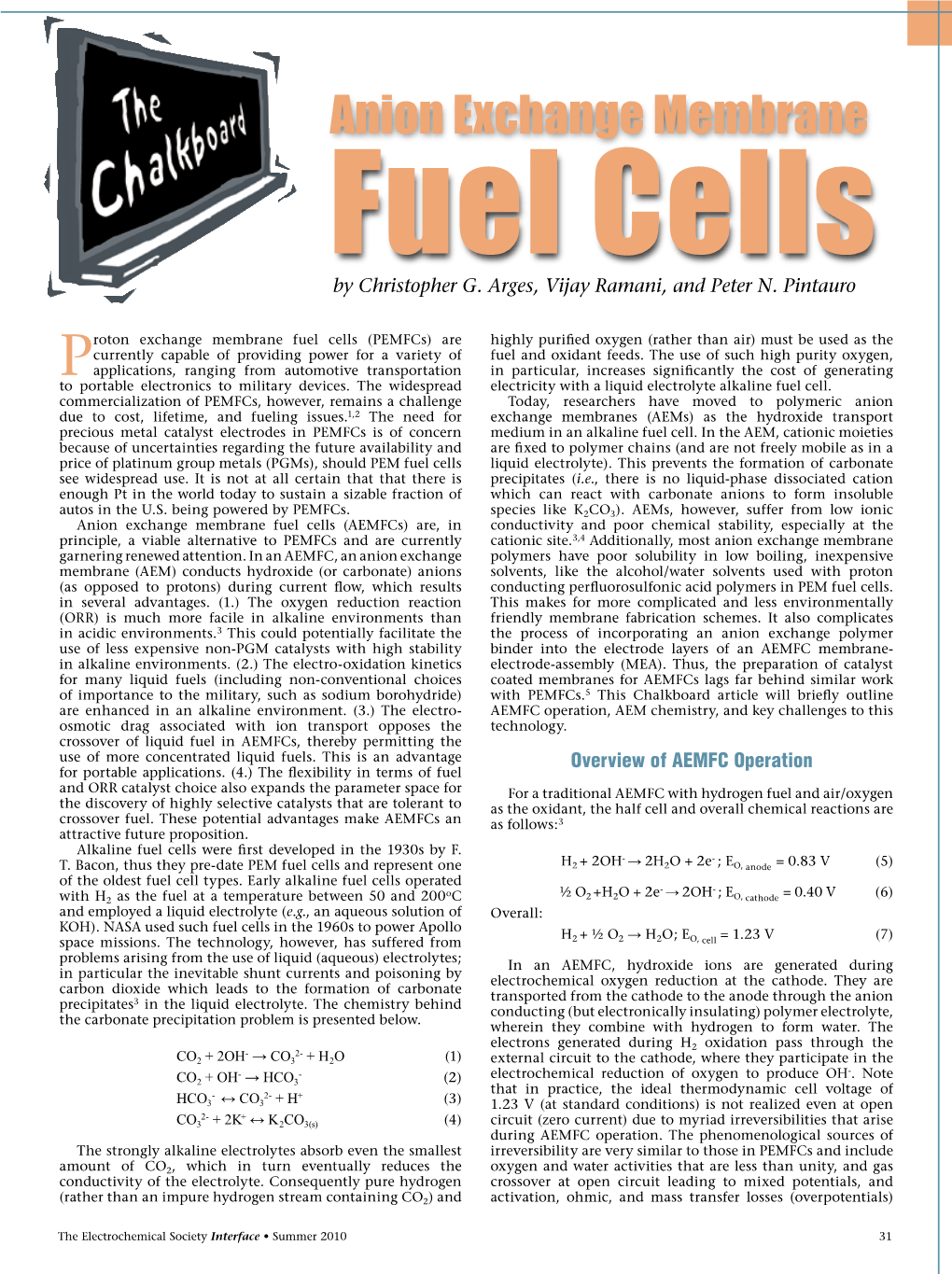 Anion Exchange Membrane Fuel Cells by Christopher G