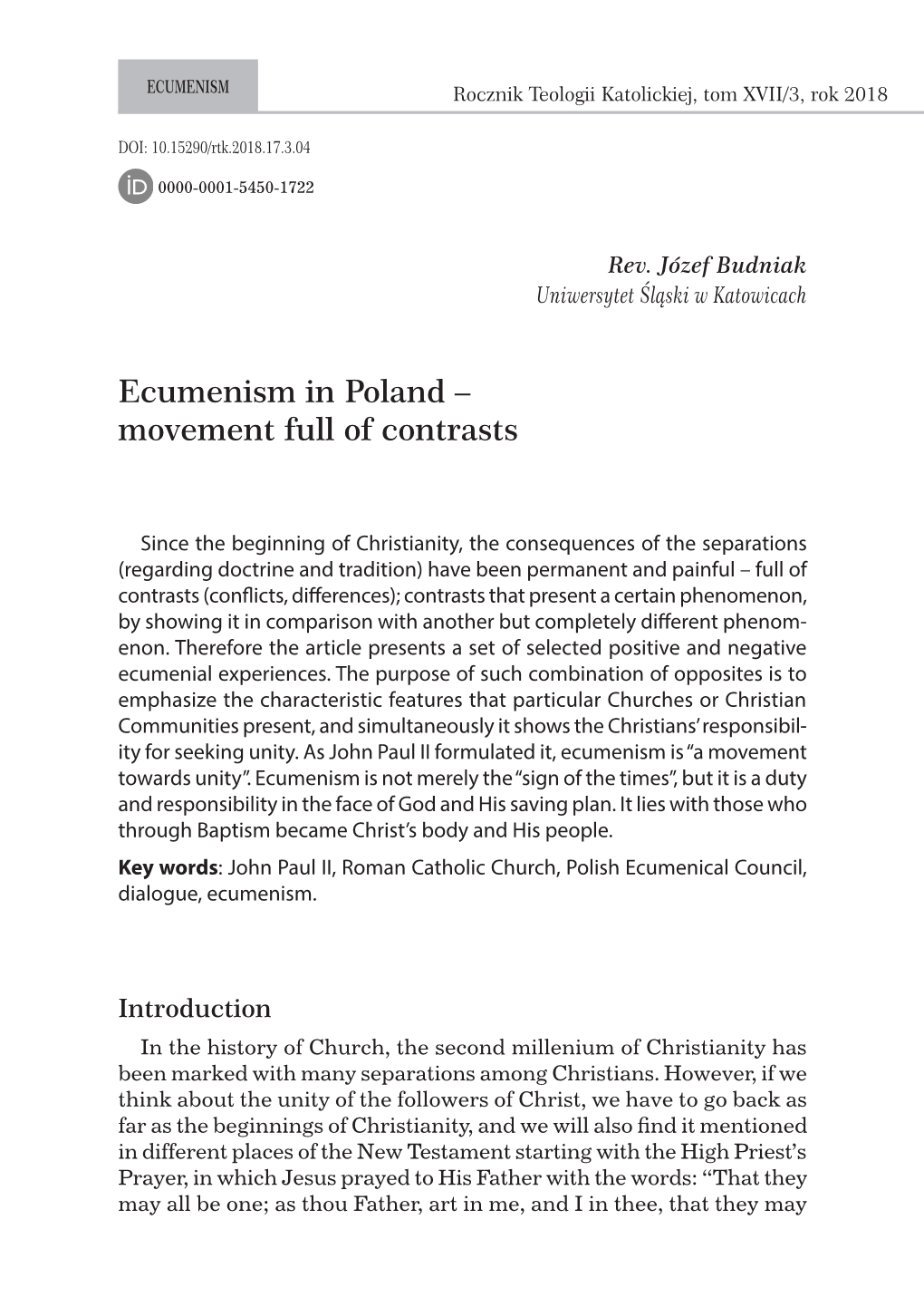 Ecumenism in Poland – Movement Full of Contrasts