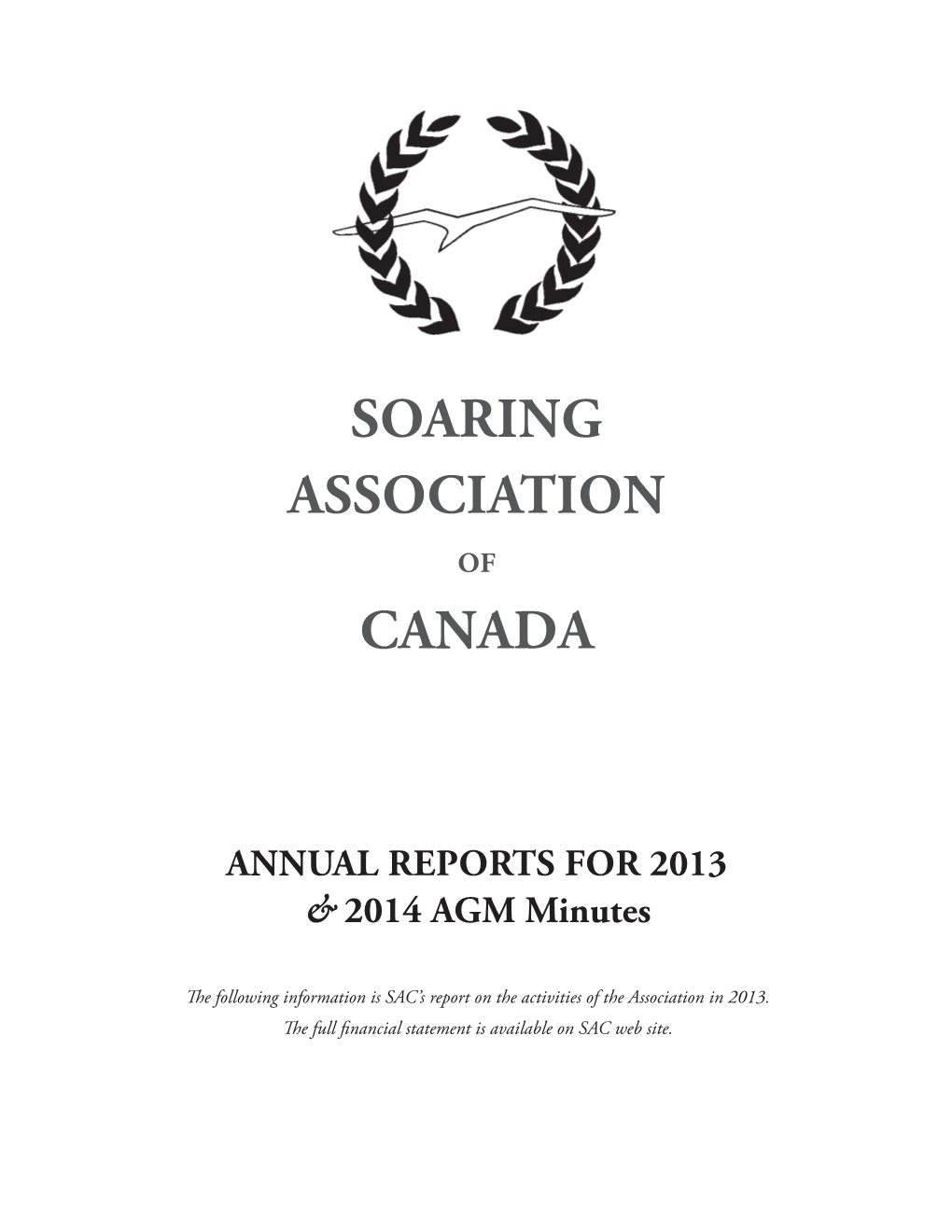 Soaring Association of Canada Annual Reports for 2013