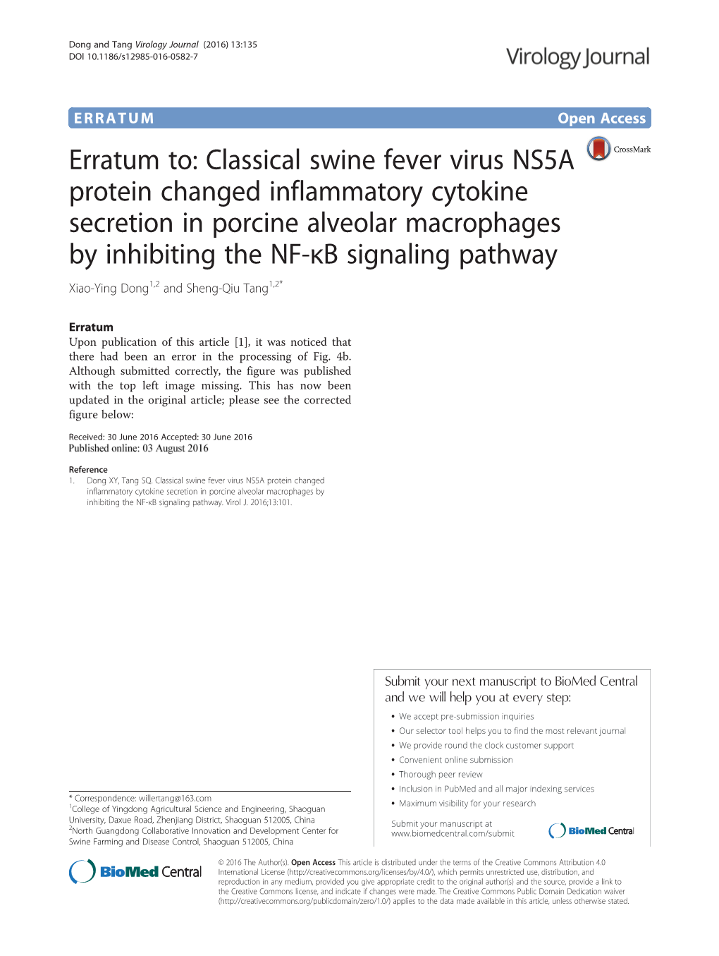 Classical Swine Fever Virus NS5A Protein Changed Inflammatory