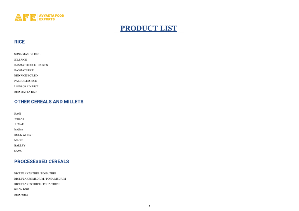 Product List