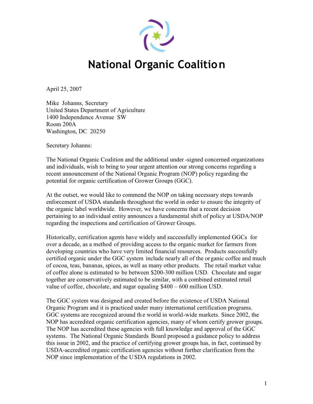 National Organic Coalition