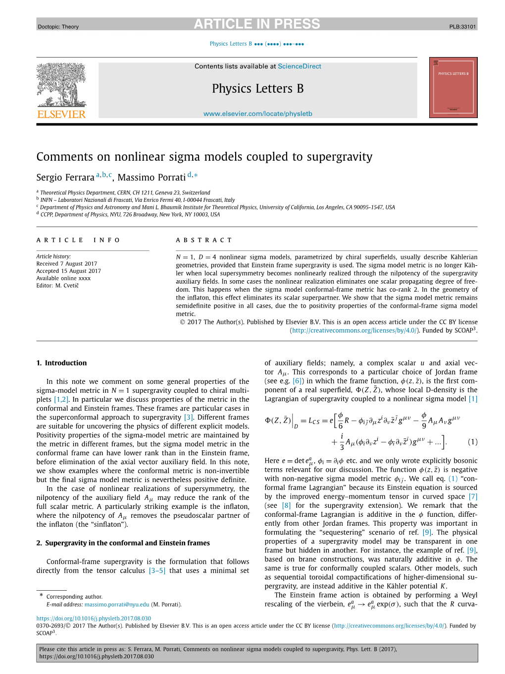 Comments on Nonlinear Sigma Models Coupled to Supergravity