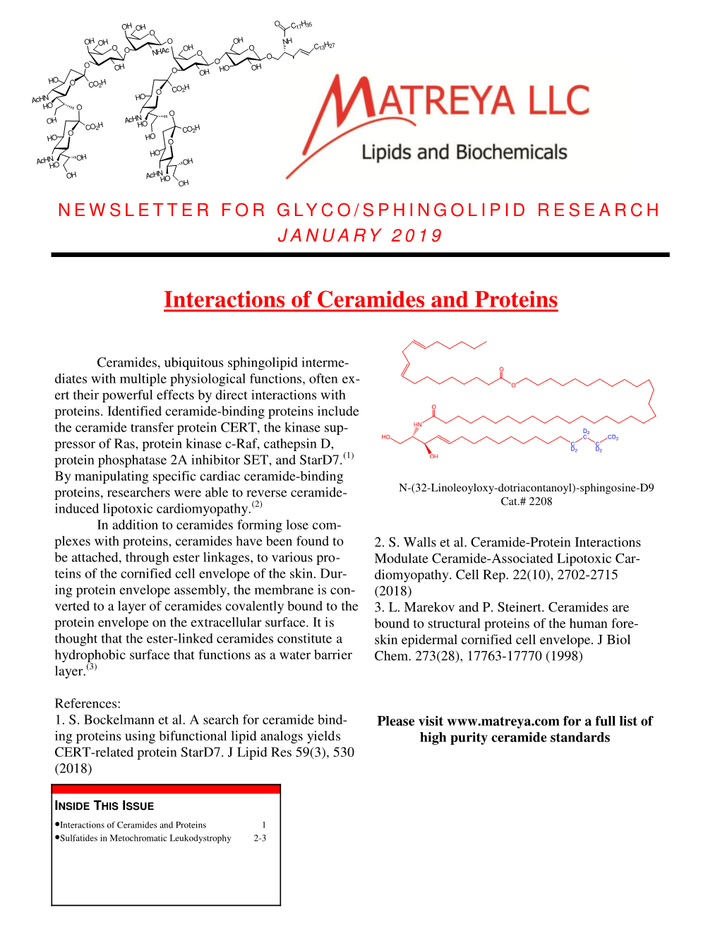 Interactions of Ceramides and Proteins