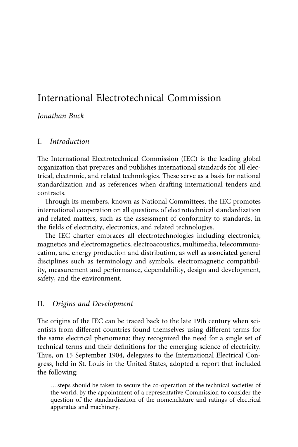 International Electrotechnical Commission