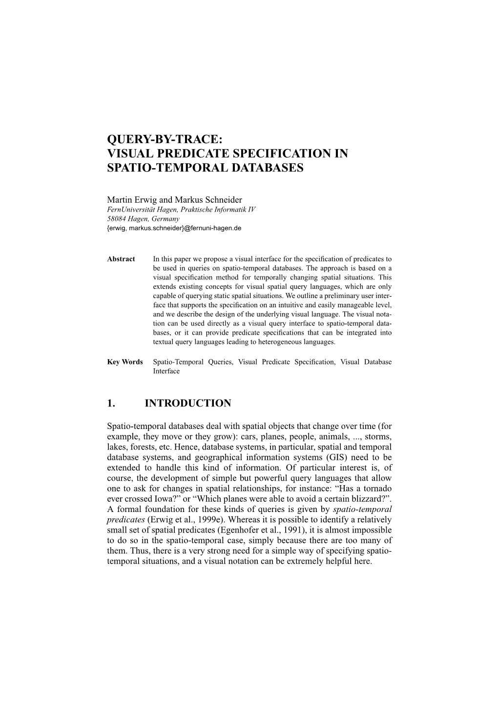 Query-By-Trace: Visual Predicate Specification in Spatio-Temporal Databases