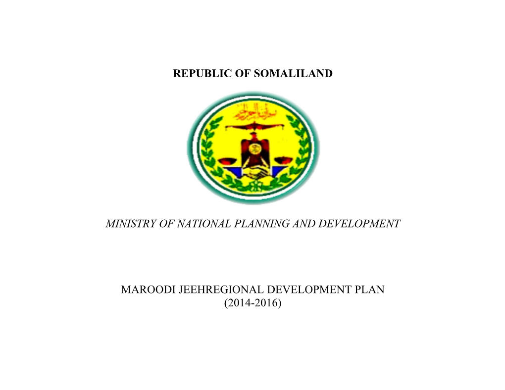 Republic of Somaliland Ministry of National
