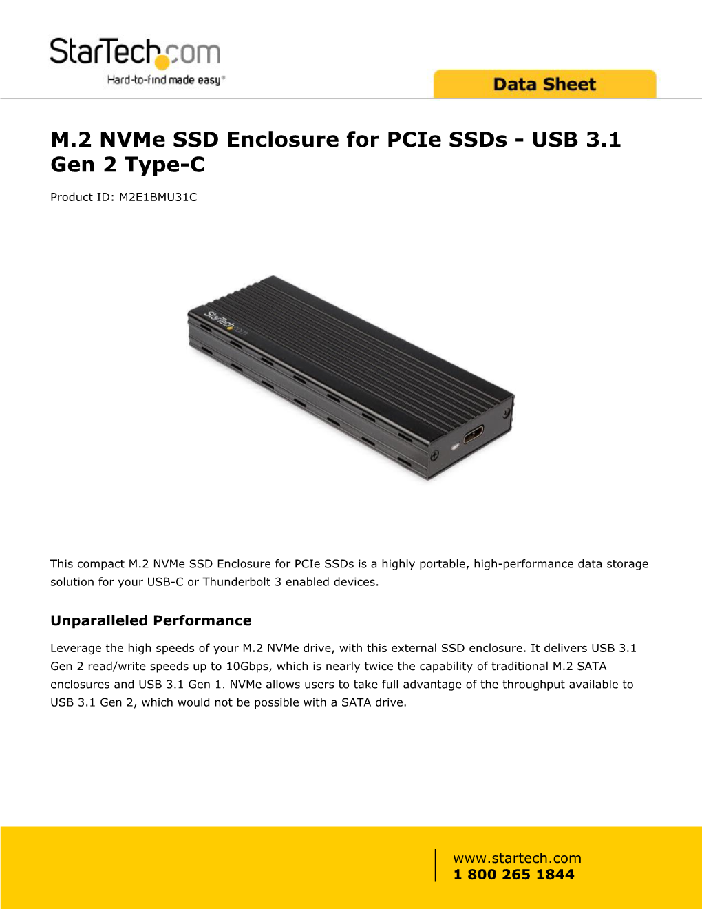 M.2 Nvme SSD Enclosure | Pcie Ssds | USB 3.1 Gen 2 Type-C