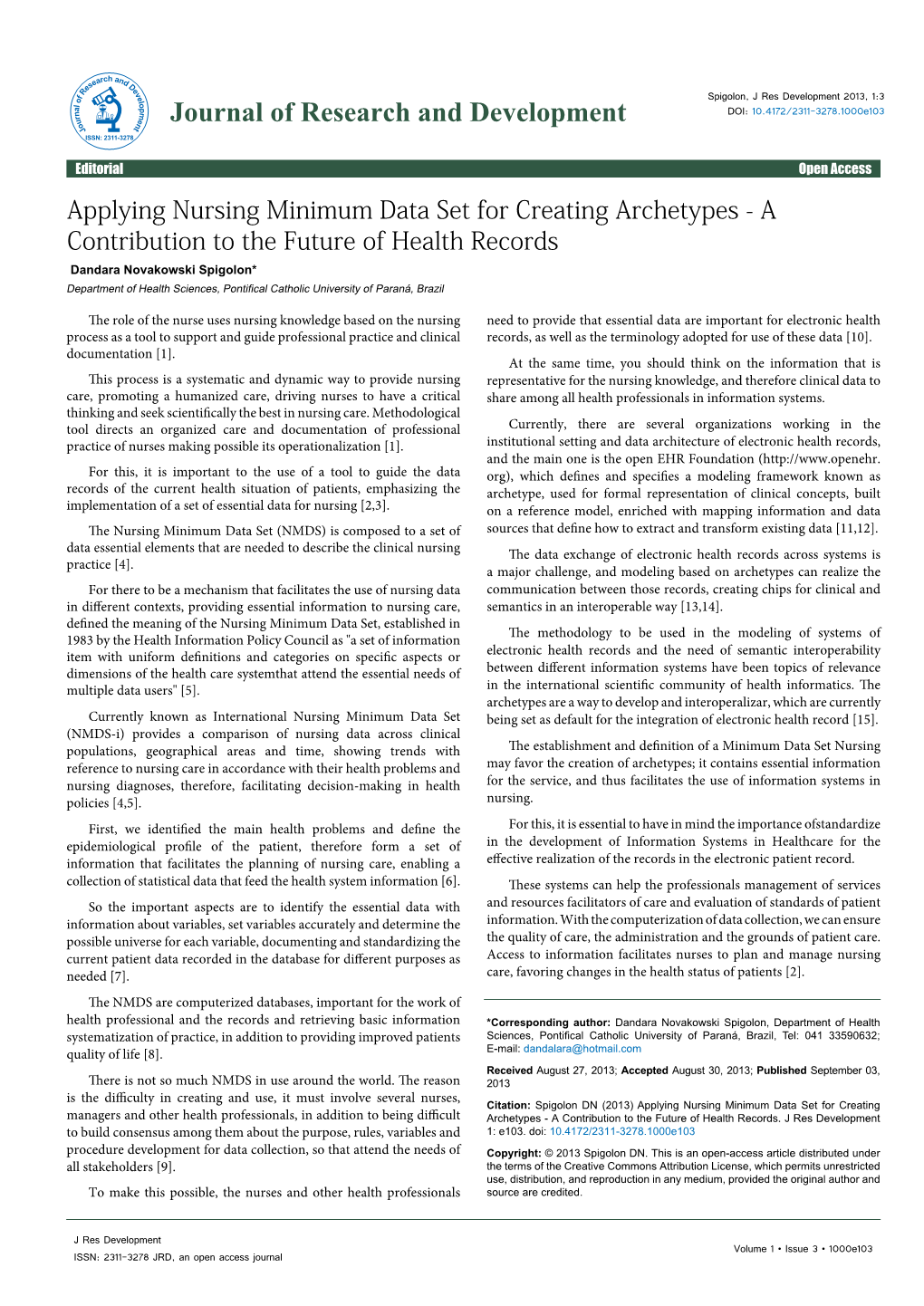 Applying Nursing Minimum Data Set for Creating Archetypes