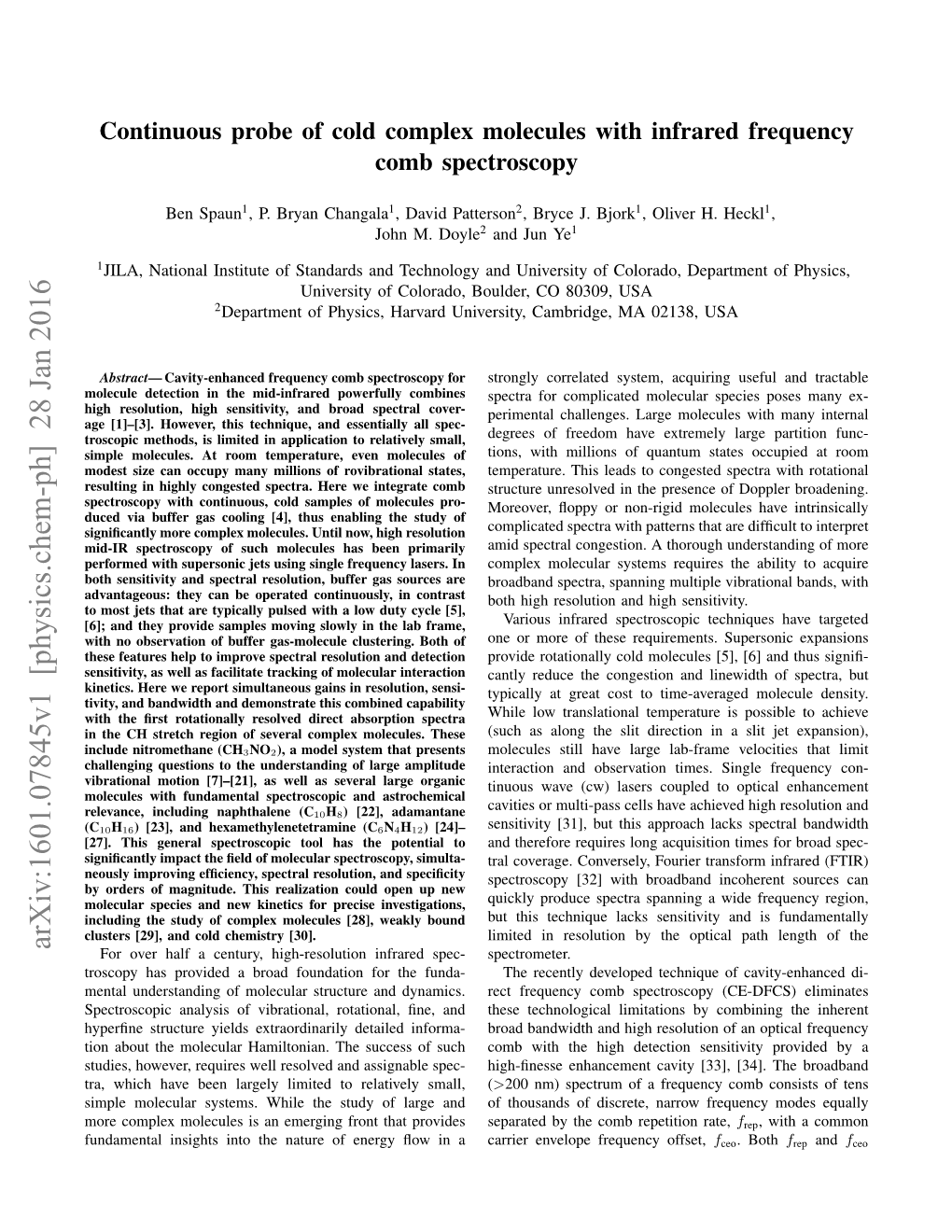 Continuous Probe of Cold Complex Molecules with Infrared Frequency Comb Spectroscopy