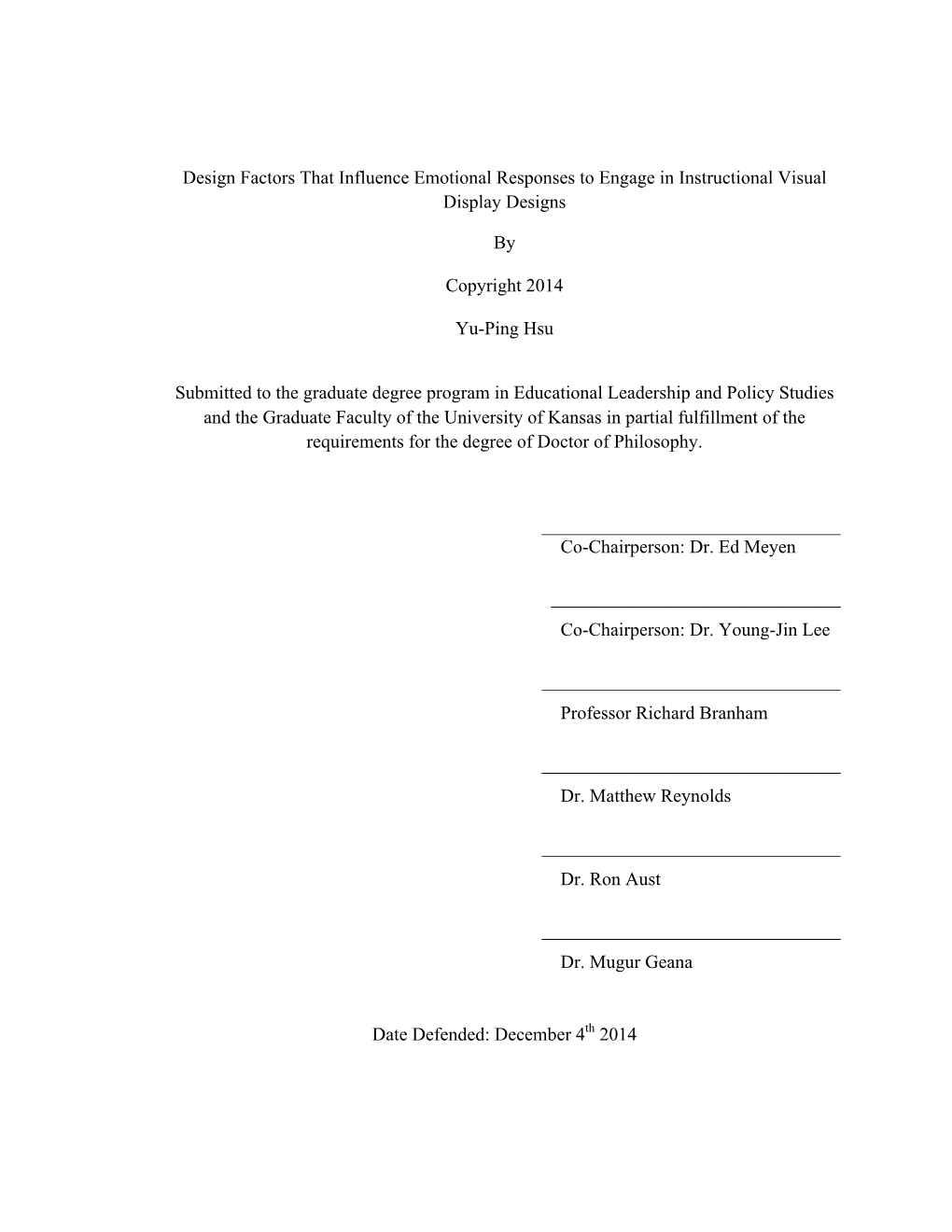 Design Factors That Influence Emotional Responses to Engage in Instructional Visual Display Designs