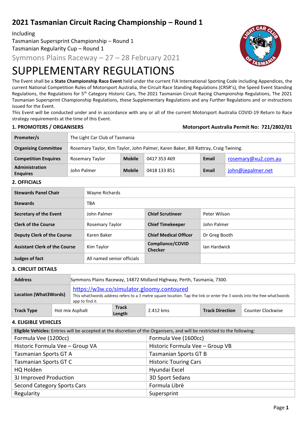 Supplementary Regulations