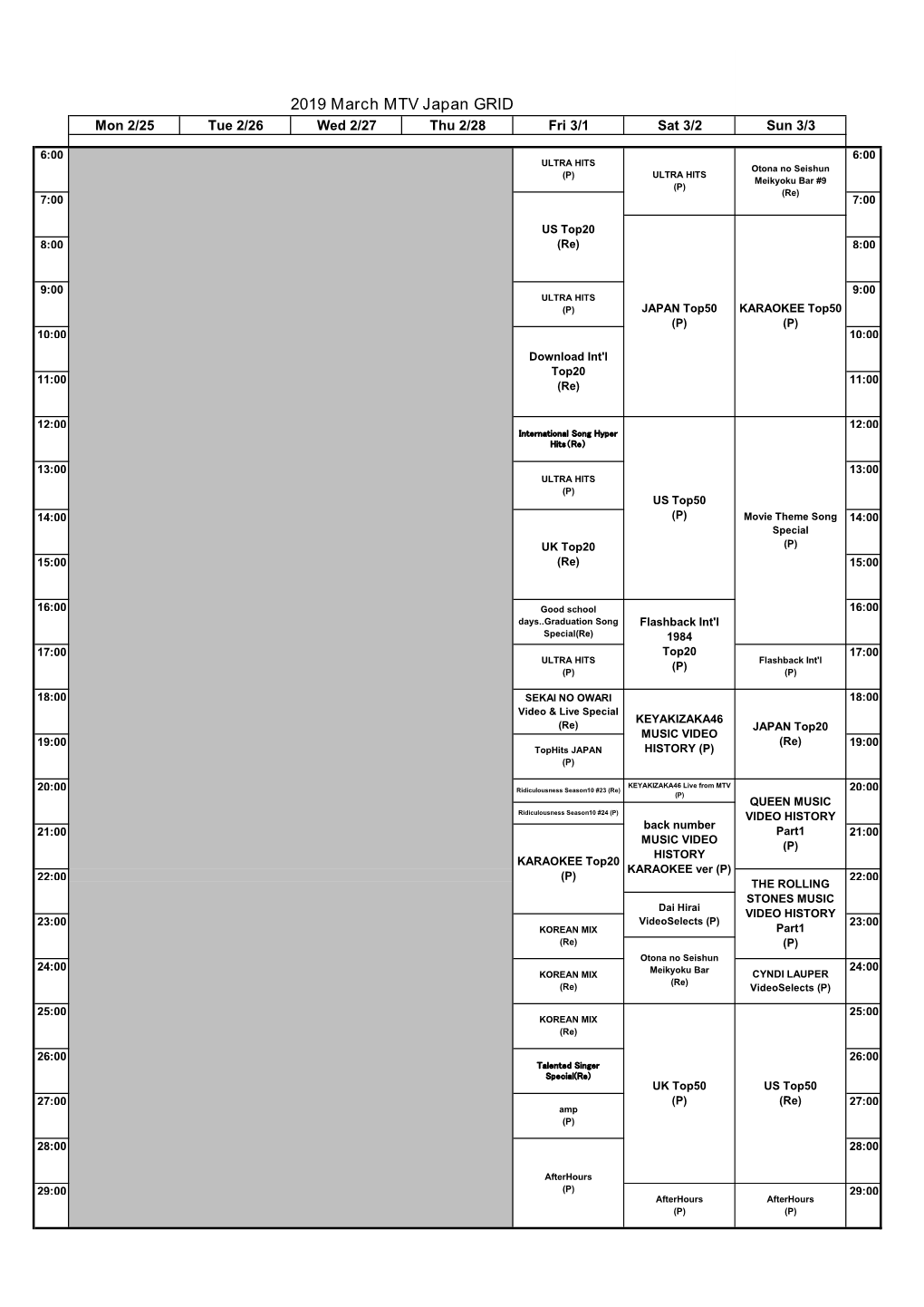 2019 March MTV Japan GRID