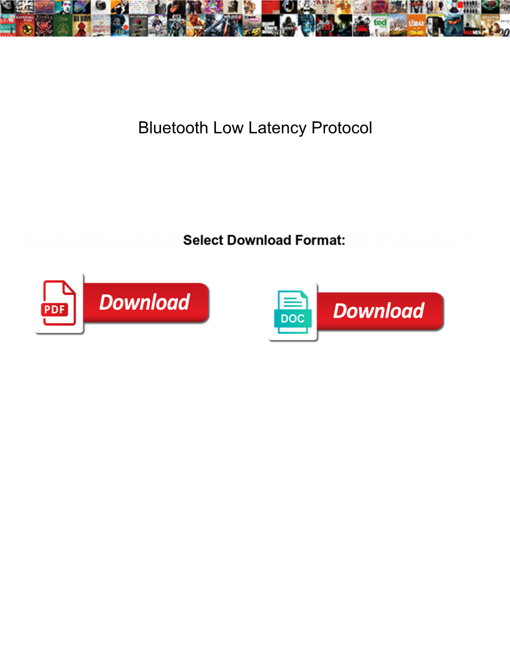 Bluetooth Low Latency Protocol
