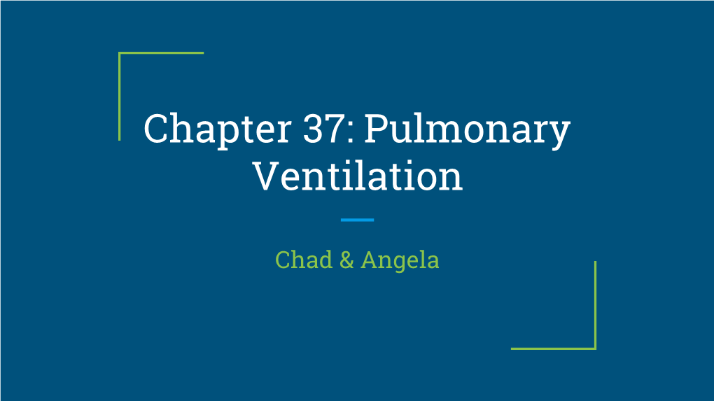 Pulmonary Ventilation