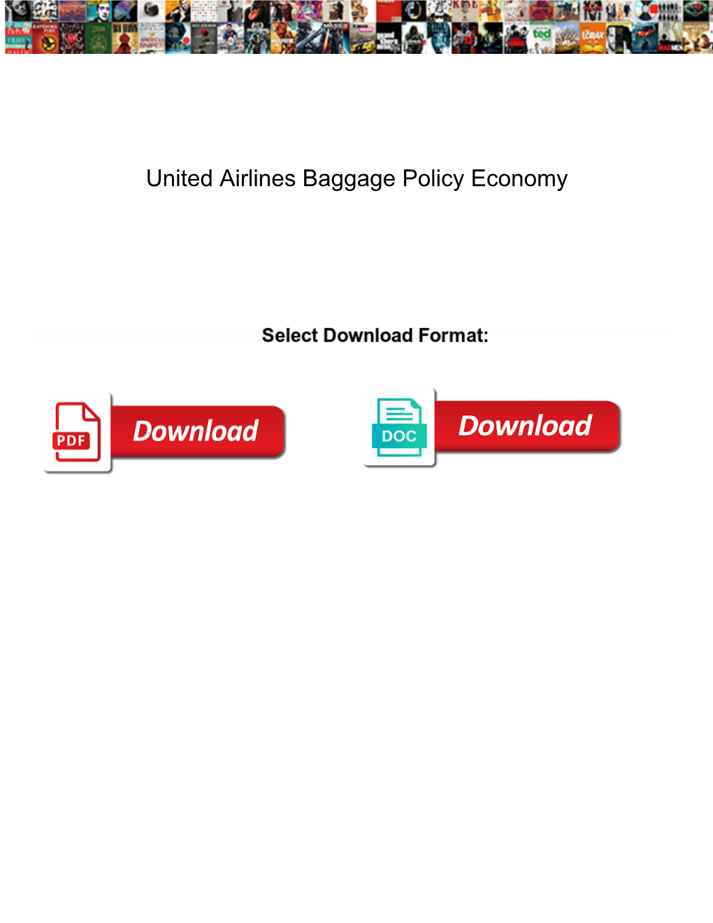 United Airlines Baggage Policy Economy