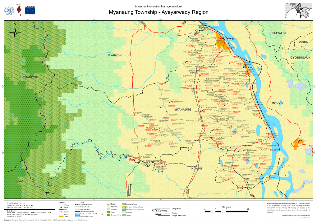 Myanaung Township - Ayeyarwady Region (! 94°50'E 95°0'E 95°10'E 95°20'E 95°30'E