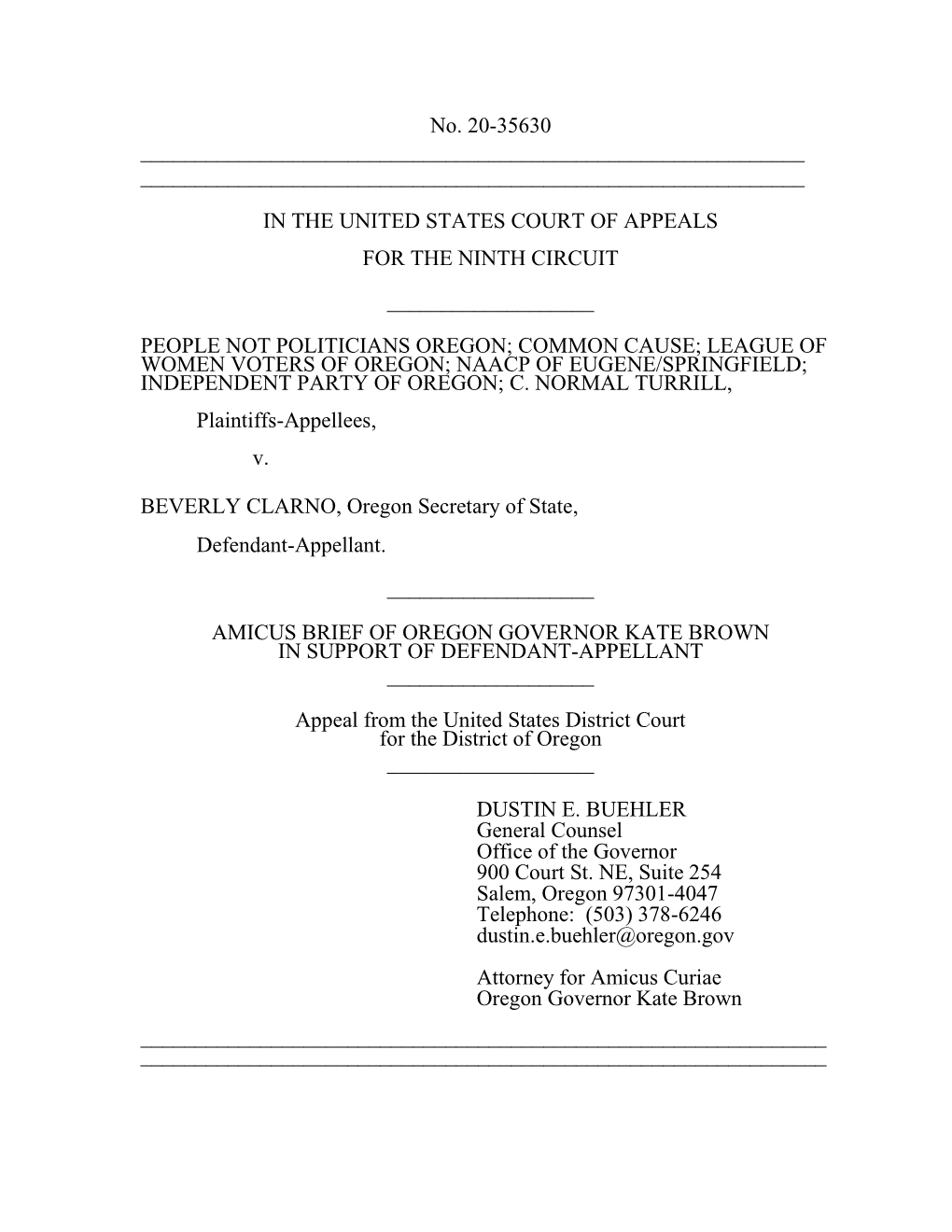 Amicus Brief of Governor