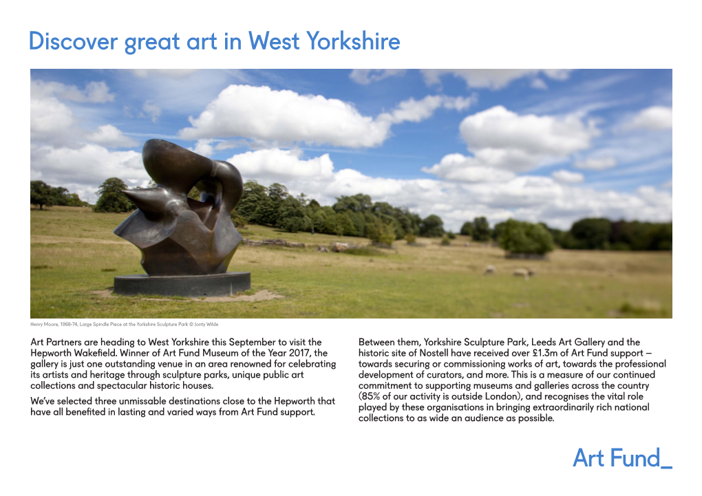 Discover Great Art in West Yorkshire