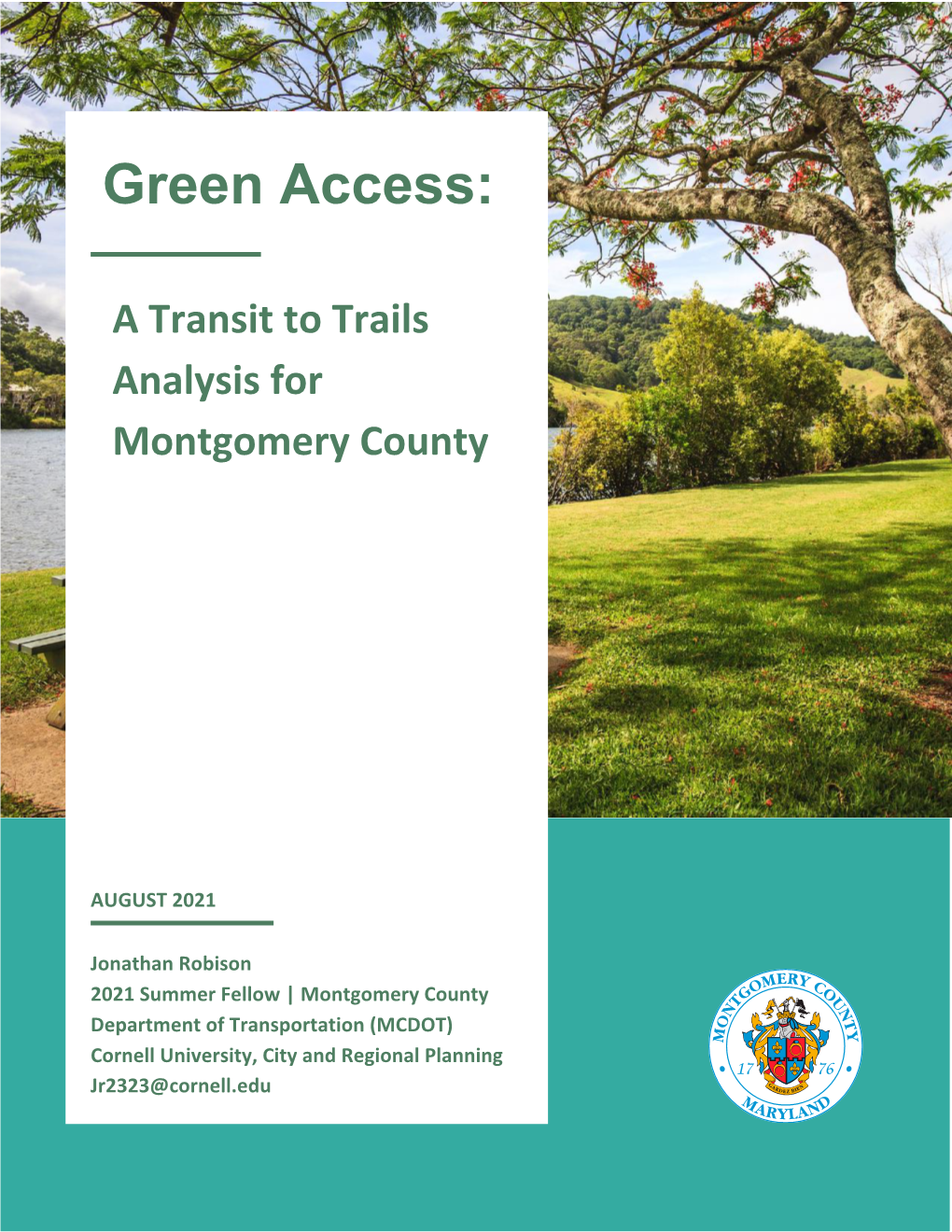 A Transit to Trails Analysis for Montgomery County