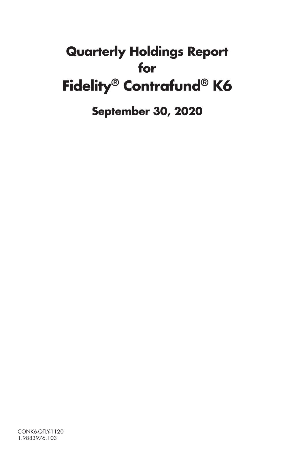 Fidelity® Contrafund® K6