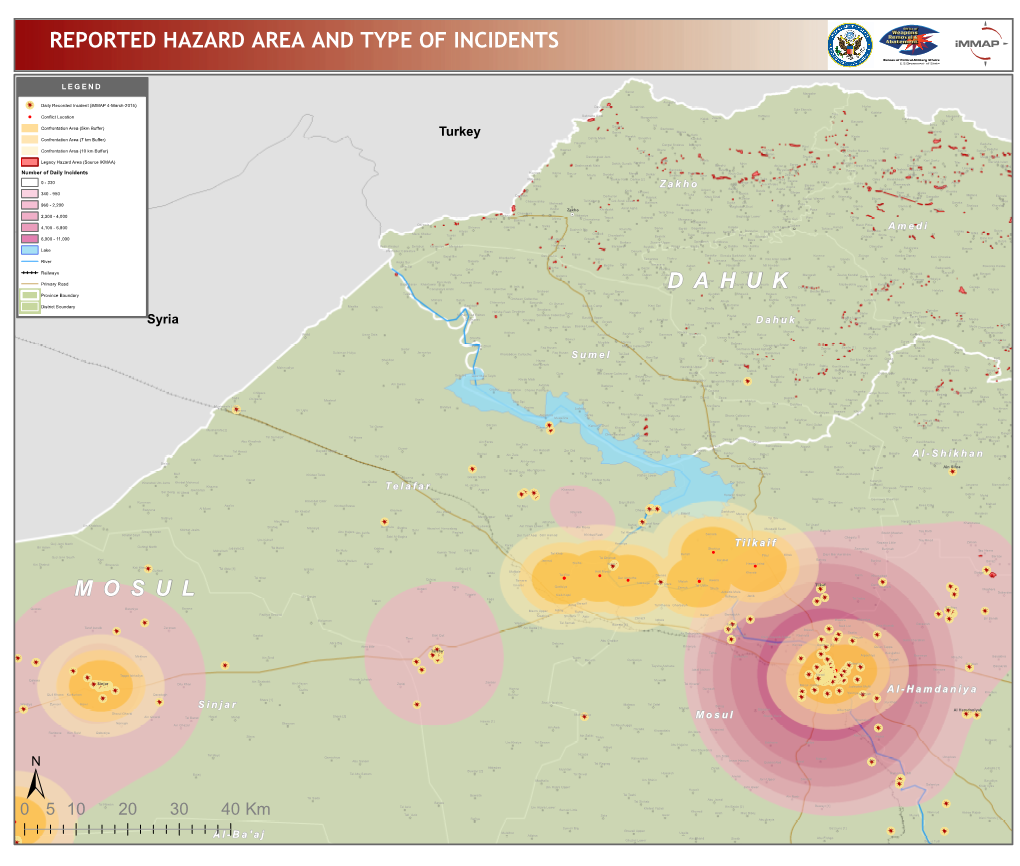 M O S U L D a H U K Reported Hazard Area and Type Of