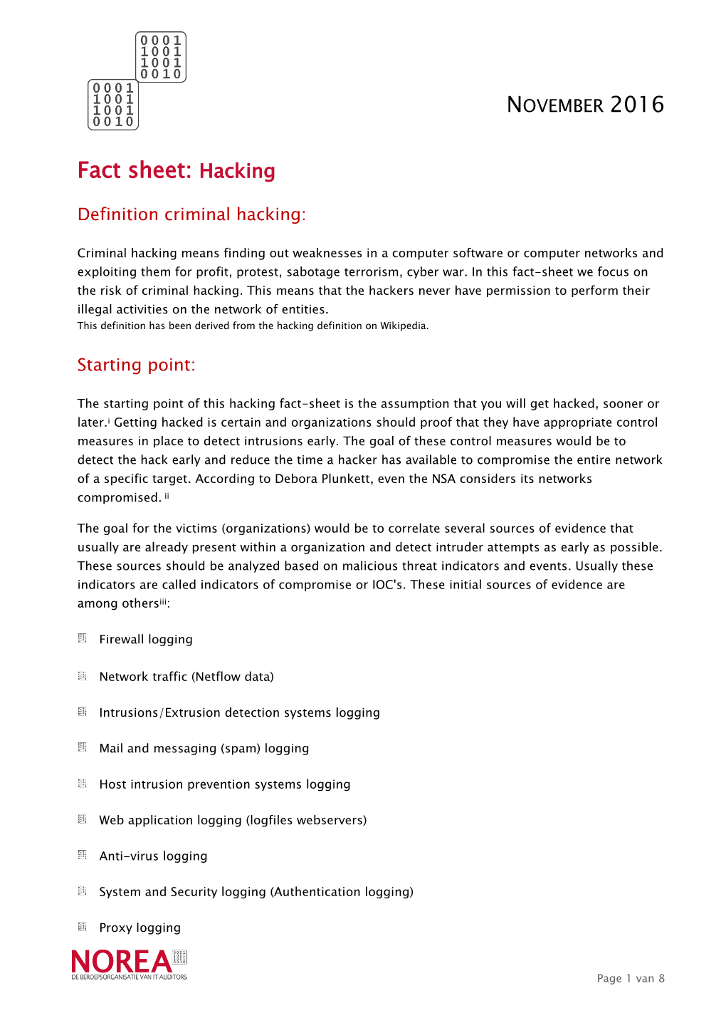 Fact Sheet: Hacking