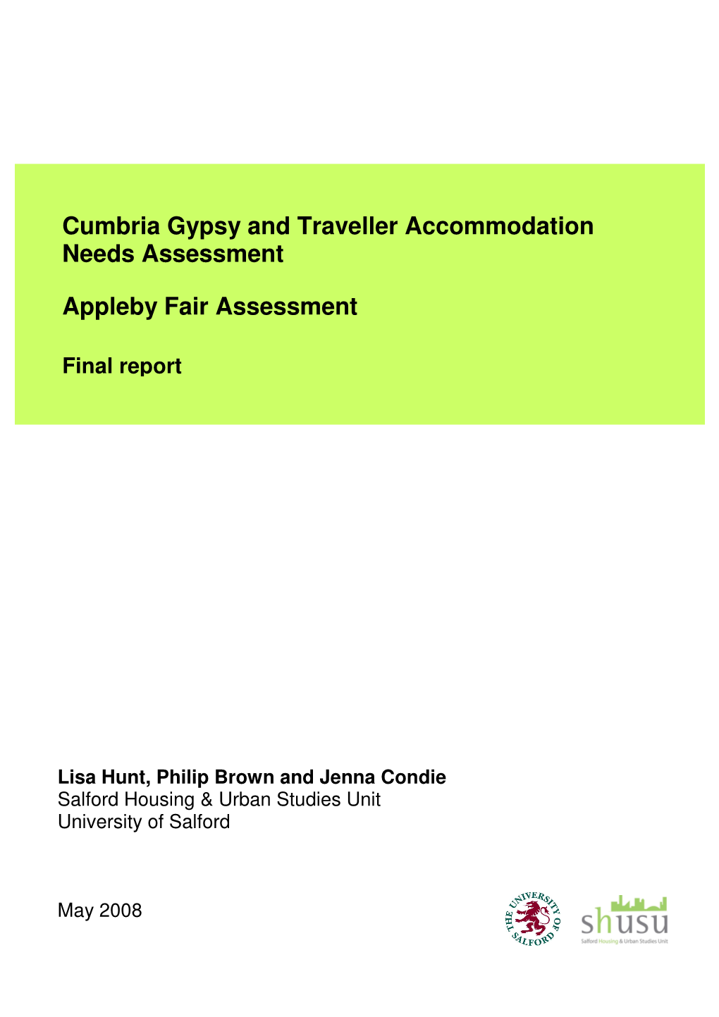 Cumbria GTAA Appleby Fair Report