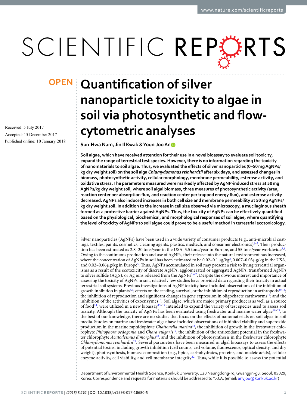 Quantification of Silver Nanoparticle Toxicity to Algae in Soil Via