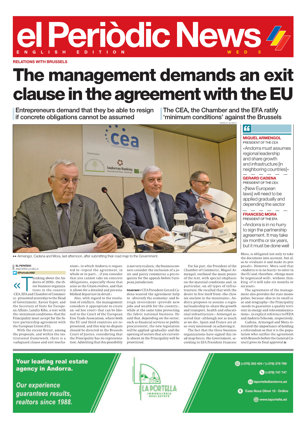 The Management Demands an Exit Clause in the Agreement with the EU